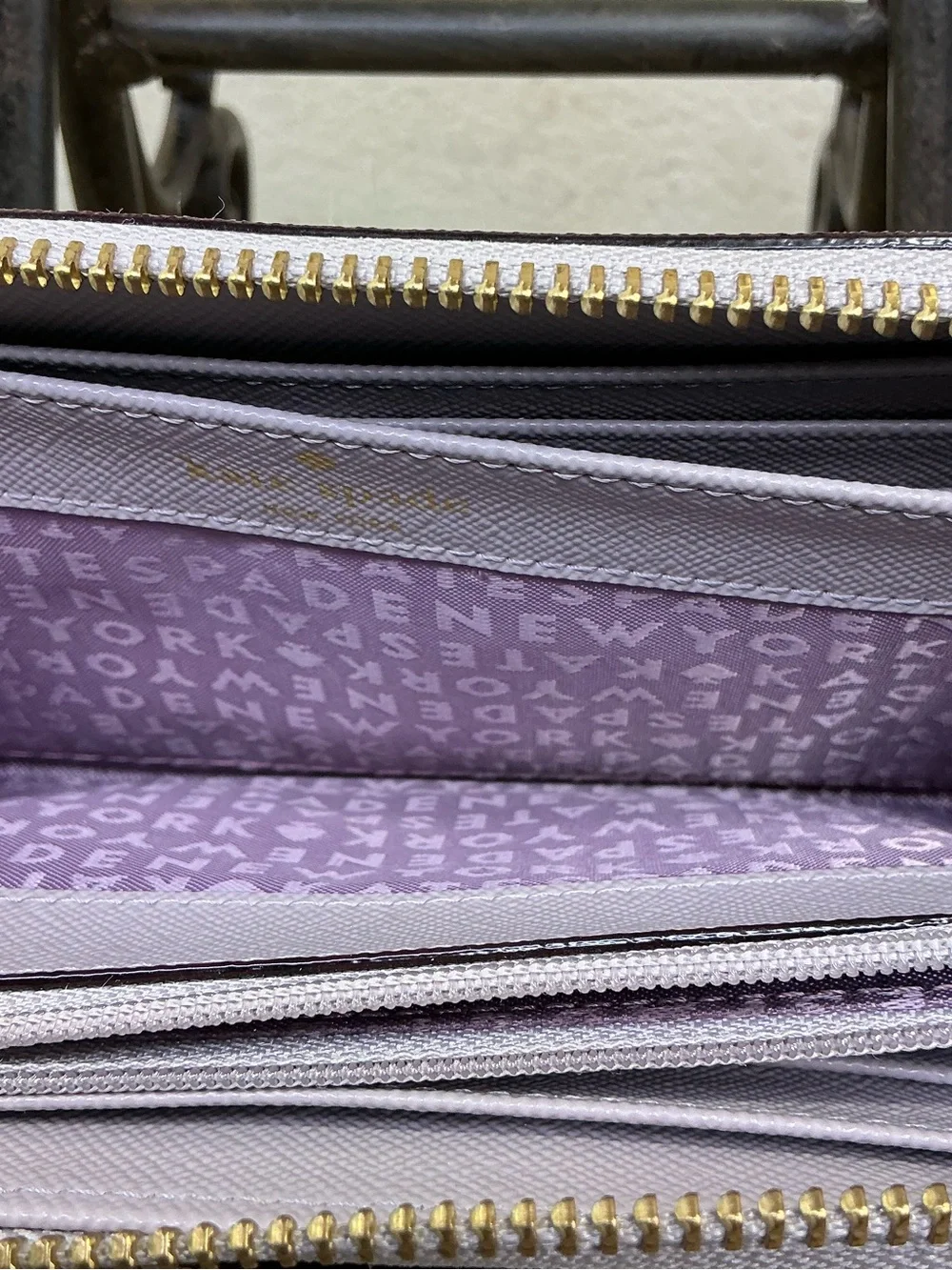 kate spade Hop To It Rabbit Neda Zip Around Wallet in Nouveaux Neutral (Lilac)
